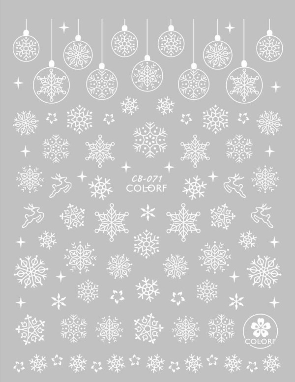 CB-071 3D Snowflake Christmas Nail Sticker