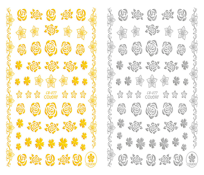 CB-077 3D Rose Pattern Nail Art Sticker