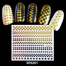 XF6261 3D Gold Metal Nail Art Sticker 