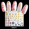 XF6271 3D Gold Metal Nail Art Sticker 