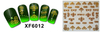 XF6007-6012 3D Gold Metal Nail Art Sticker 