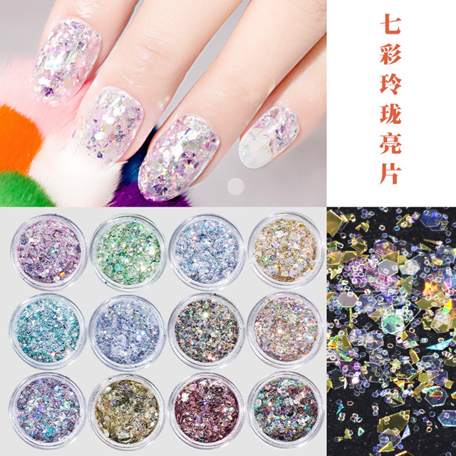 Diamond Colorful Exquisite Sequins Mixed Size Nail Glitter Sequins