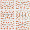 TJ025-036 3D Red Gold Flower Nail Art Sticker 