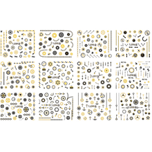 TJ289-300 3D Gold Gear Nail Art Sticker 
