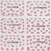 TJ025-036 3D Rose Red Silver Flower Nail Art Sticker 