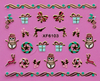 XF6100-6105 3D Gold Metal Nail Art Sticker 