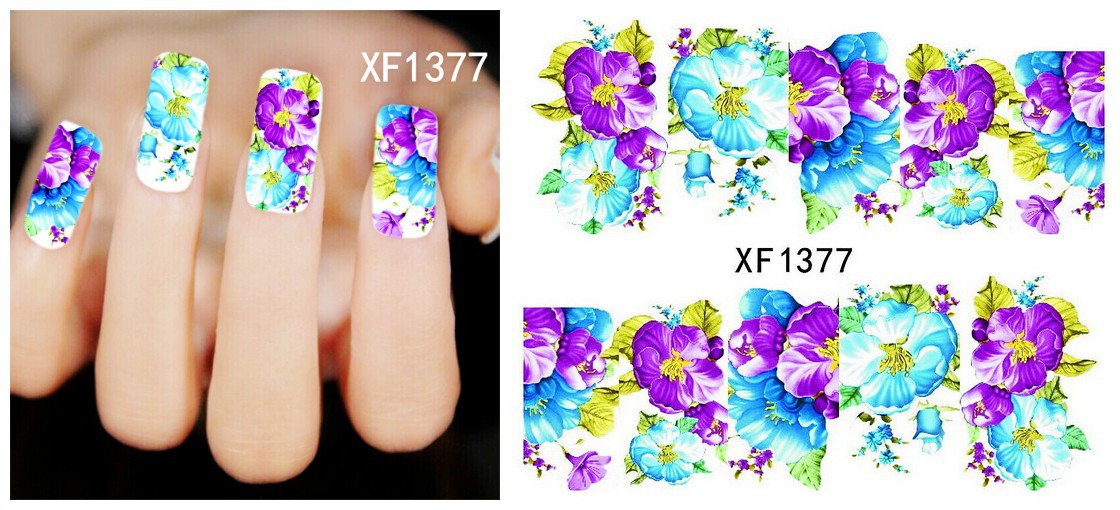 XF1372-1377 Flower Water Nail Sticker
