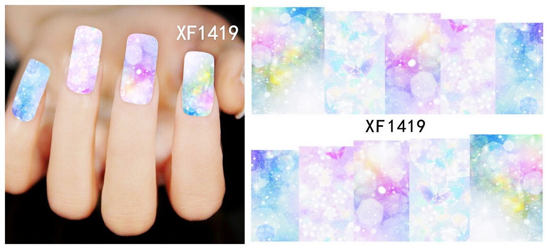 XF1414-1419 Flower Water Nail Sticker