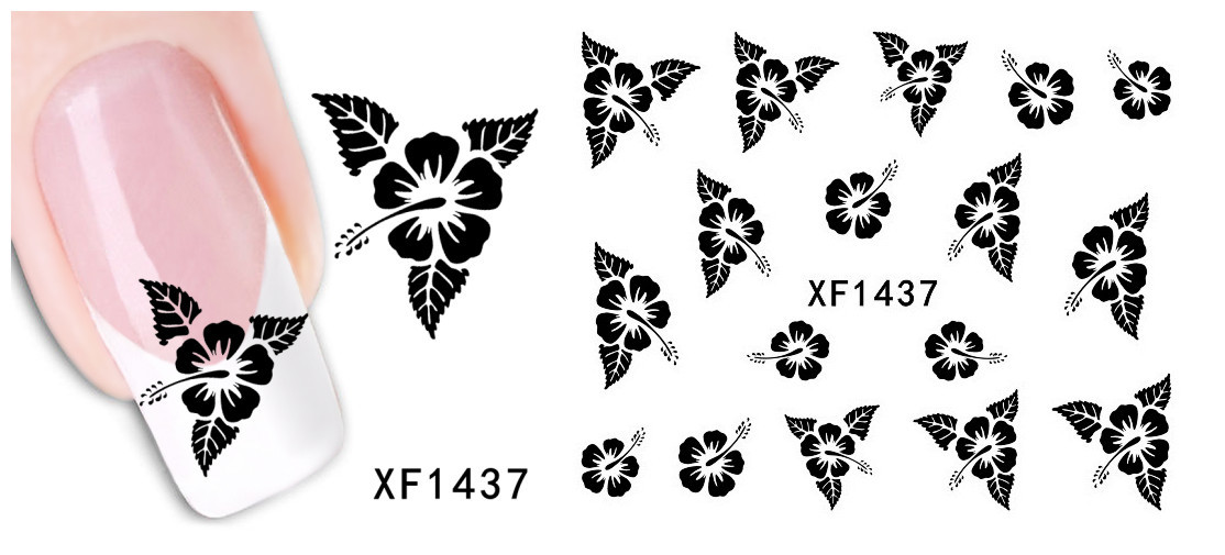 XF1432-1437 Flower Water Nail Sticker