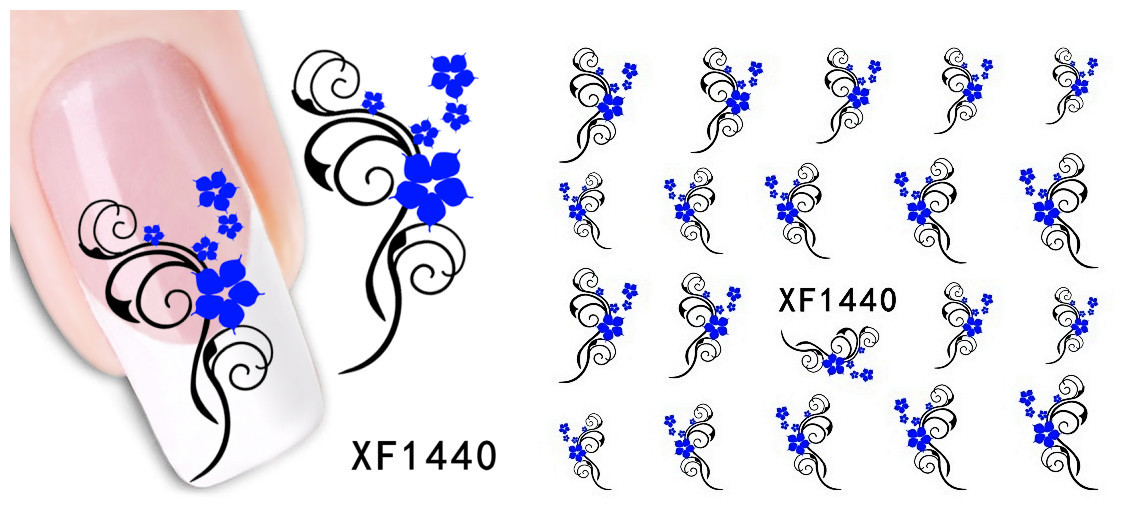 XF1438-1443 Flower And Animal Water Nail Sticker