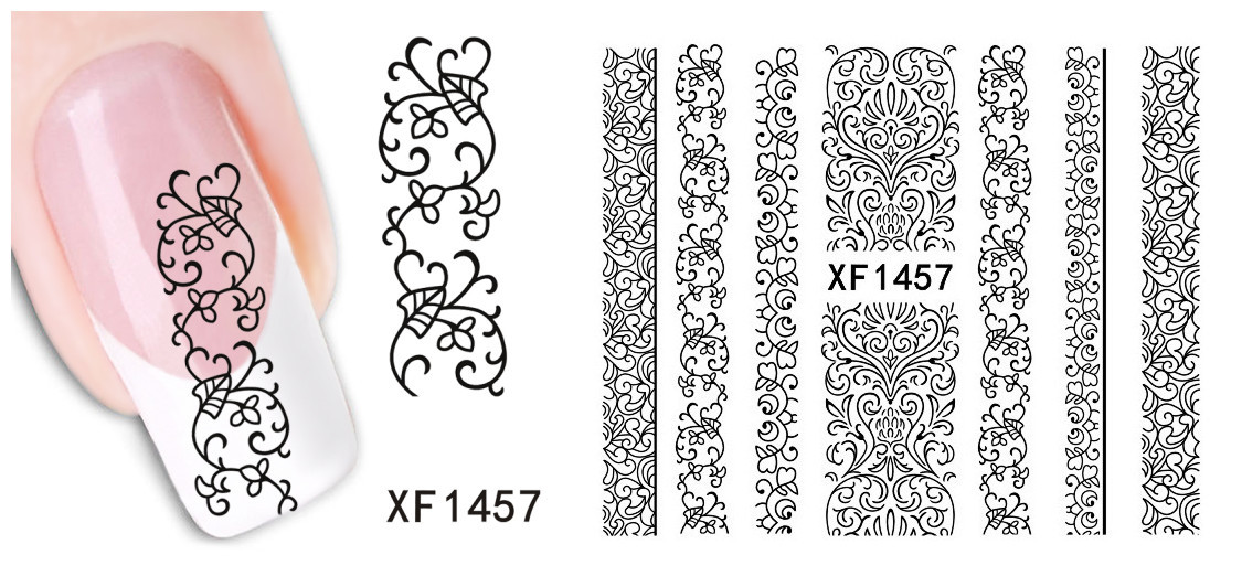 XF1456-1461 Flower Water Nail Sticker