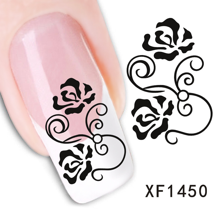 XF1450-1455 Flower Water Nail Sticker
