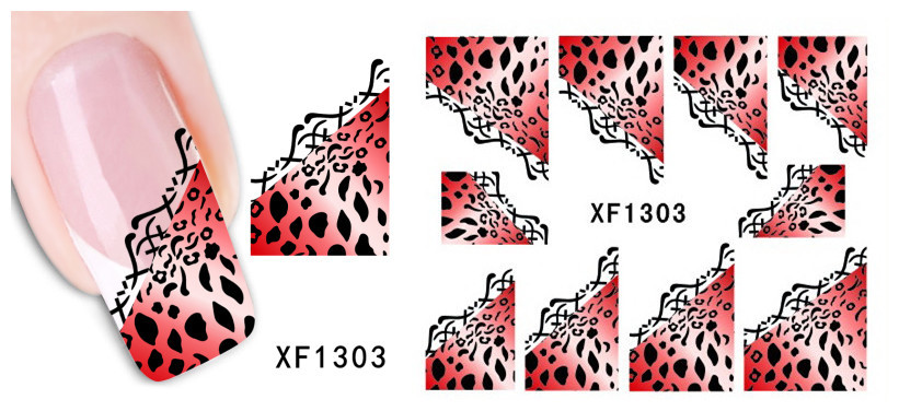 XF1301-1306 Lace Water Nail Sticker