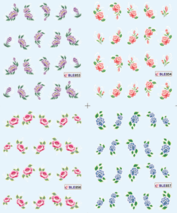 Flower Design Water Nail Sticker
