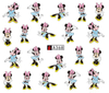 A367-372 Mickey Minnie Water Nail Sticker
