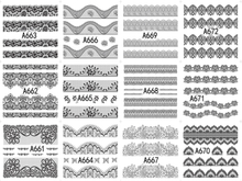 A661-672 Lace Water Nail Sticker