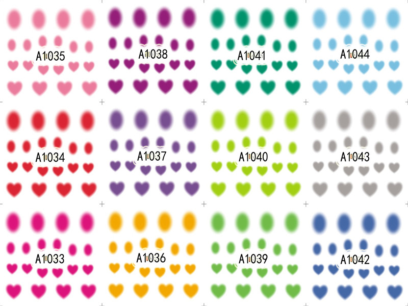 A1033-1044 Heart And Circle Water Nail Sticker