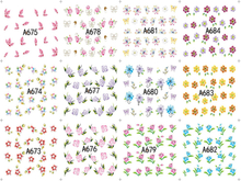 A673-684 Flower Water Nail Sticker