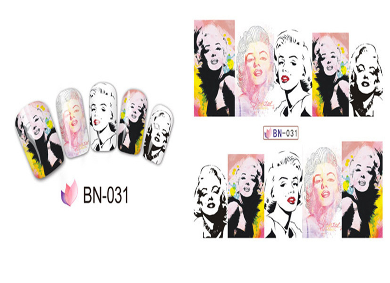BN031-036 Women Water Nail Sticker