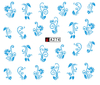 A271-276 Blue Flower Water Nail Sticker