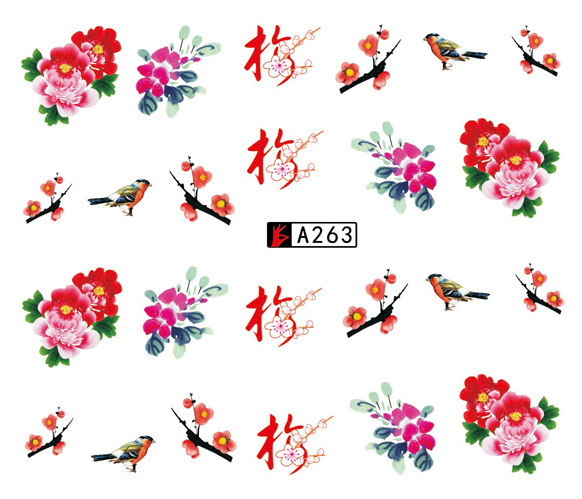 A259-264 Flower Water Nail Sticker