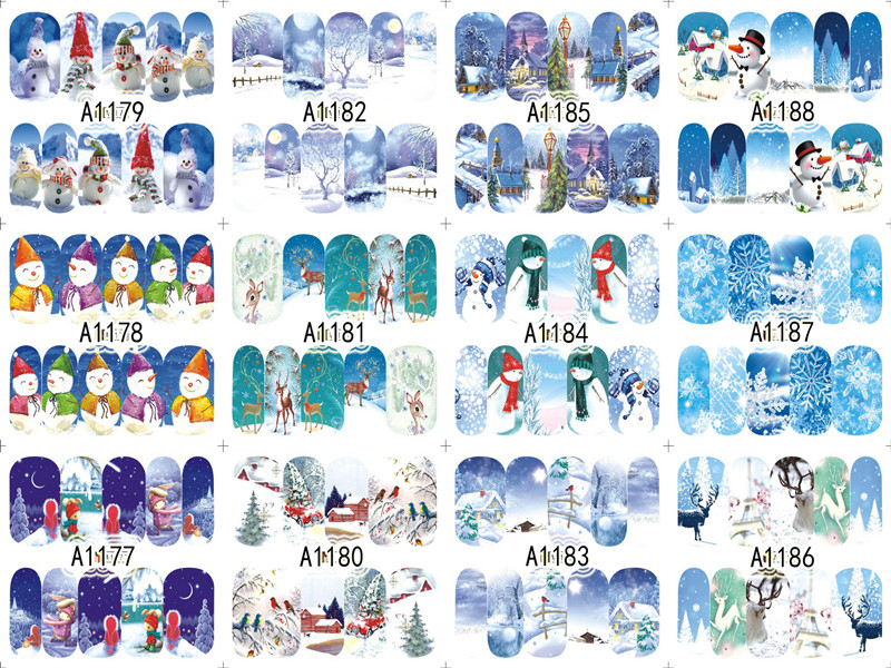 A1177-1188 Christmas Water Nail Sticker