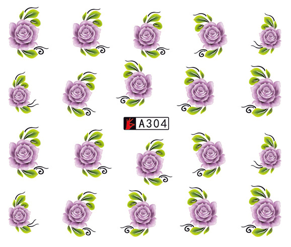 A301-306 Flower Water Nail Sticker