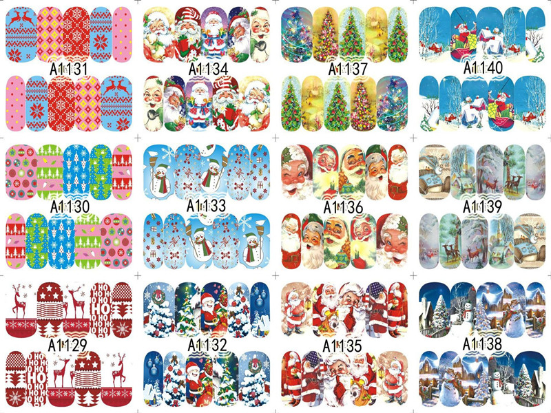 A1129-1140 Christmas Water Nail Sticker