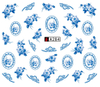A283-288 Blue Flower Water Nail Sticker