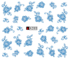 A277-282 Blue Flower Water Nail Sticker