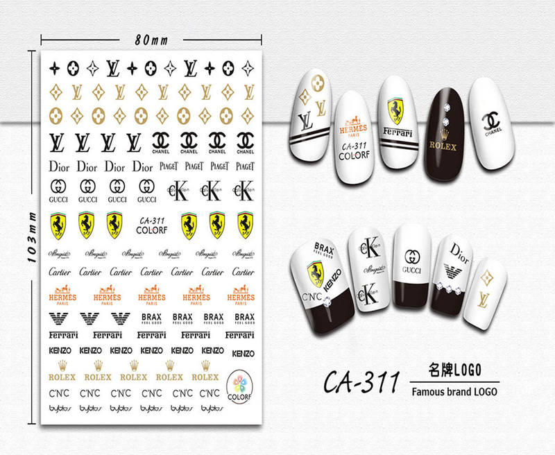 CA-311 3D Famous Brand Logo Nail Sticker