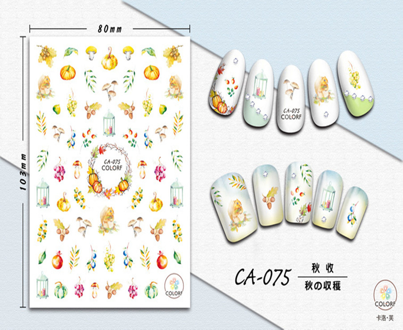 CA-075 3D Autumn Harvest Nail Sticker