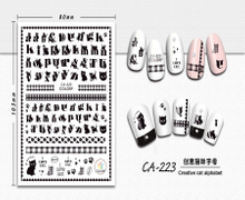CA-223 3D Cat Letter Nail Sticker