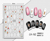 CA-162 3D White Rose Border Nail Sticker