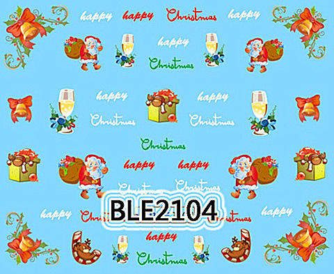 BLE2094-2104 Christmas Water Nail Art Sticker