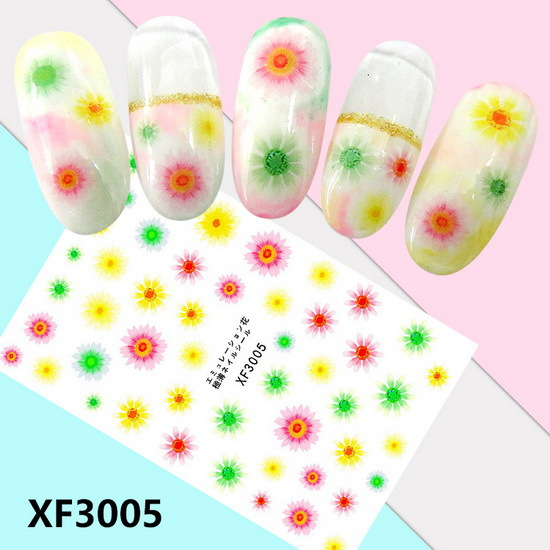 XF3005 3D Self Adhesive Flower Nail Art Sticker 
