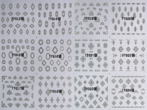 TY013-024 3D Silver Nail Art Sticker 