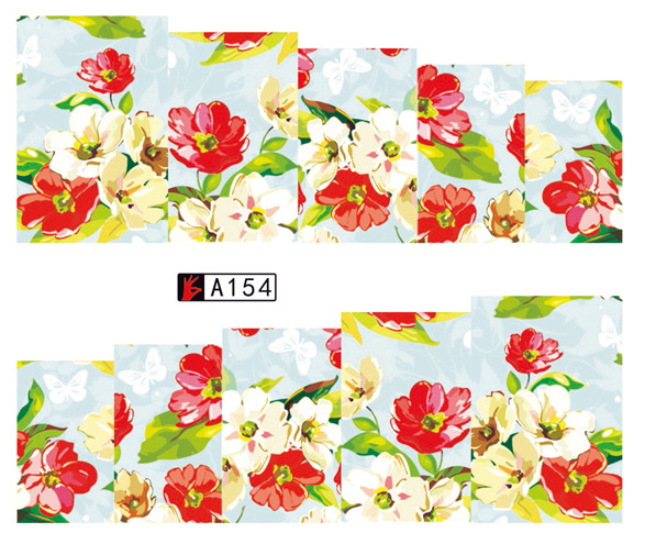 A151-156 Flower Water Nail Sticker