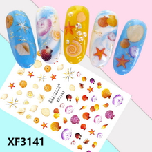 XF3141 3D Self Adhesive Shell Nail Sticker 