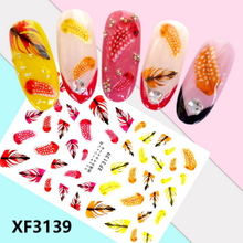 XF3139 3D Self Adhesive Feather Nail Sticker 