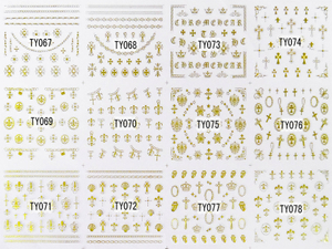 TY067-078 3D Gold Nail Art Sticker 