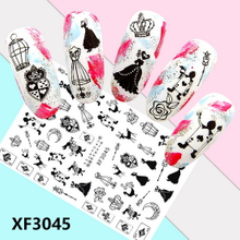 XF3045 3D Self Adhesive Poker Nail Sticker 