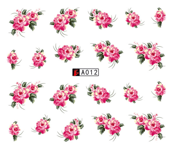 A007-012 Flower Water Nail Sticker