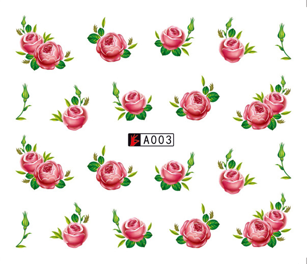 A001-006 Flower Water Nail Sticker