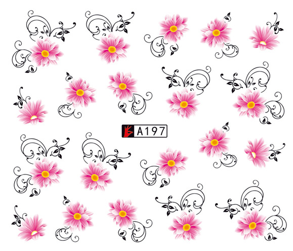 A193-198 Flower Water Nail Sticker
