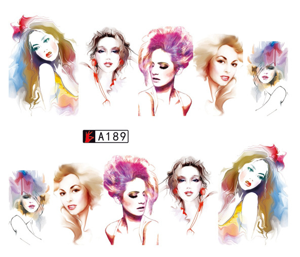 A187-192 Cartoon Water Nail Sticker