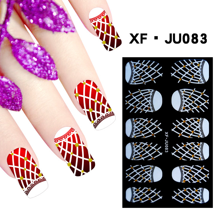 JU083 Full Cover Lace Nail Polish Sticker 