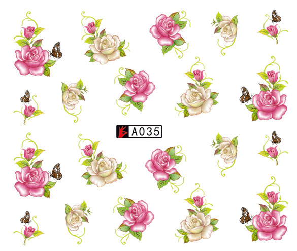 A031-036 Flower Water Nail Sticker