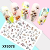 XF3078 3D Self Adhesive Flower Nail Sticker 
