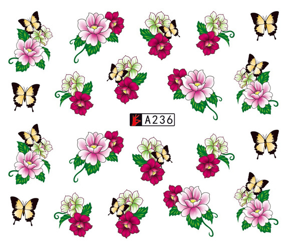 A235-240 Flower Water Nail Sticker
